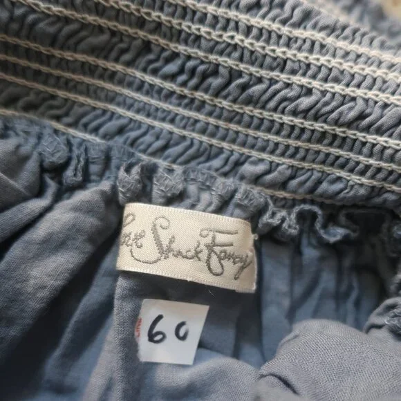 Womens LoveShackFancy Georgia Light Indigo Blue White Embroidered A-Line Skirt 0 - Picture 7 of 8